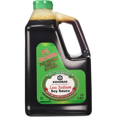 Kikkoman Lite Soy Sauce, 64-Ounce Bottle (Pack of 1)