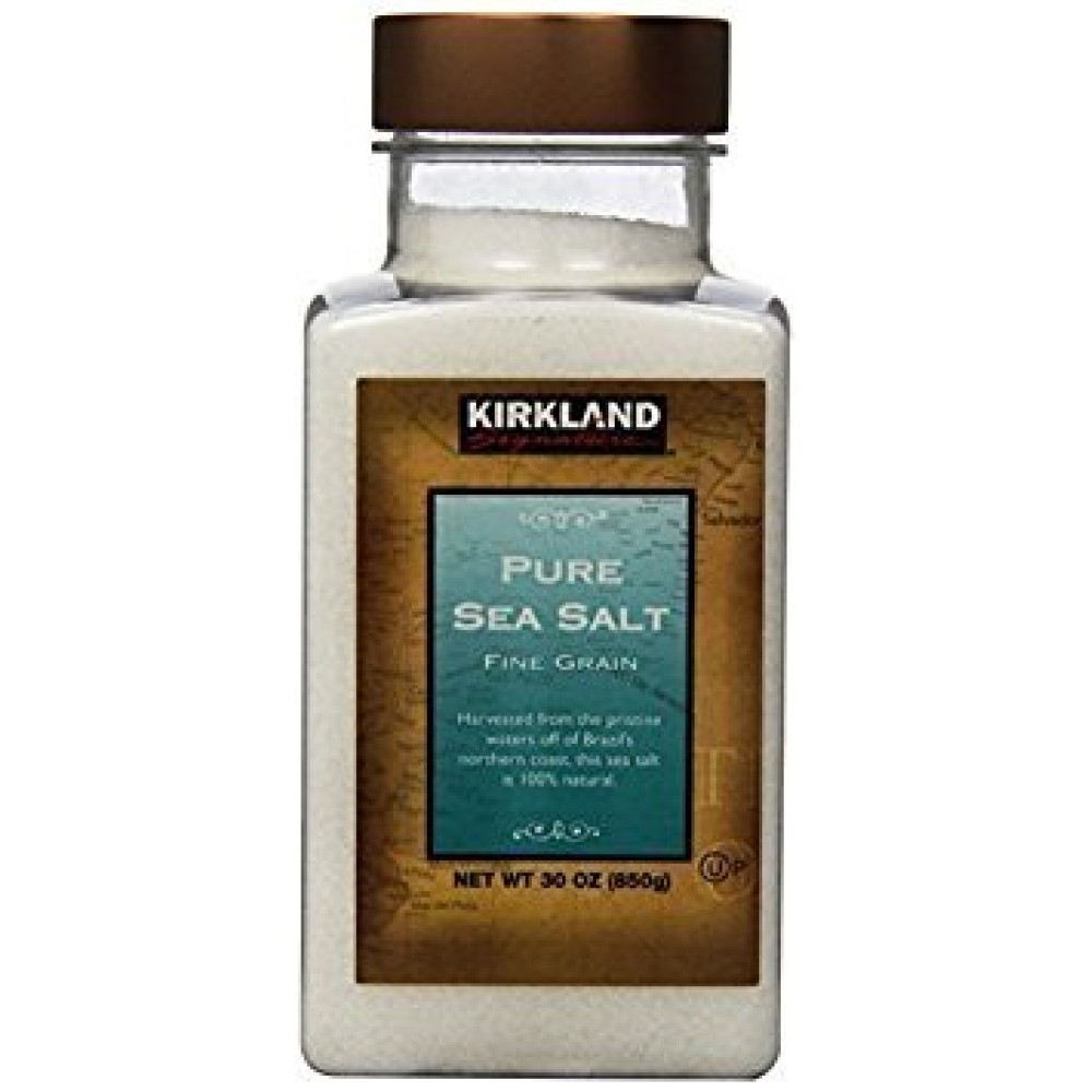 Kirkland Signature Pure Sea Salt, 30 Ounce (Pack of 6)