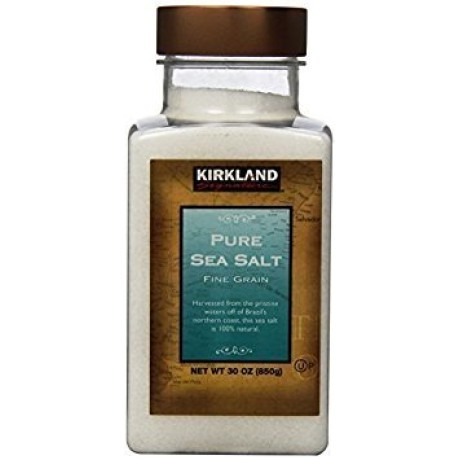Kirkland Signature Pure Sea Salt, 30 Ounce (Pack of 6)